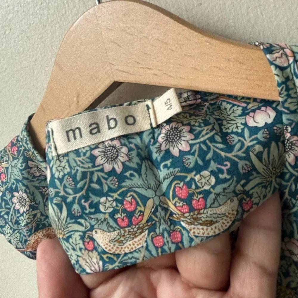 mabo tie-on collar made with liberty of london strawberry thief
